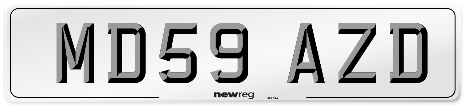 MD59 AZD Number Plate from New Reg